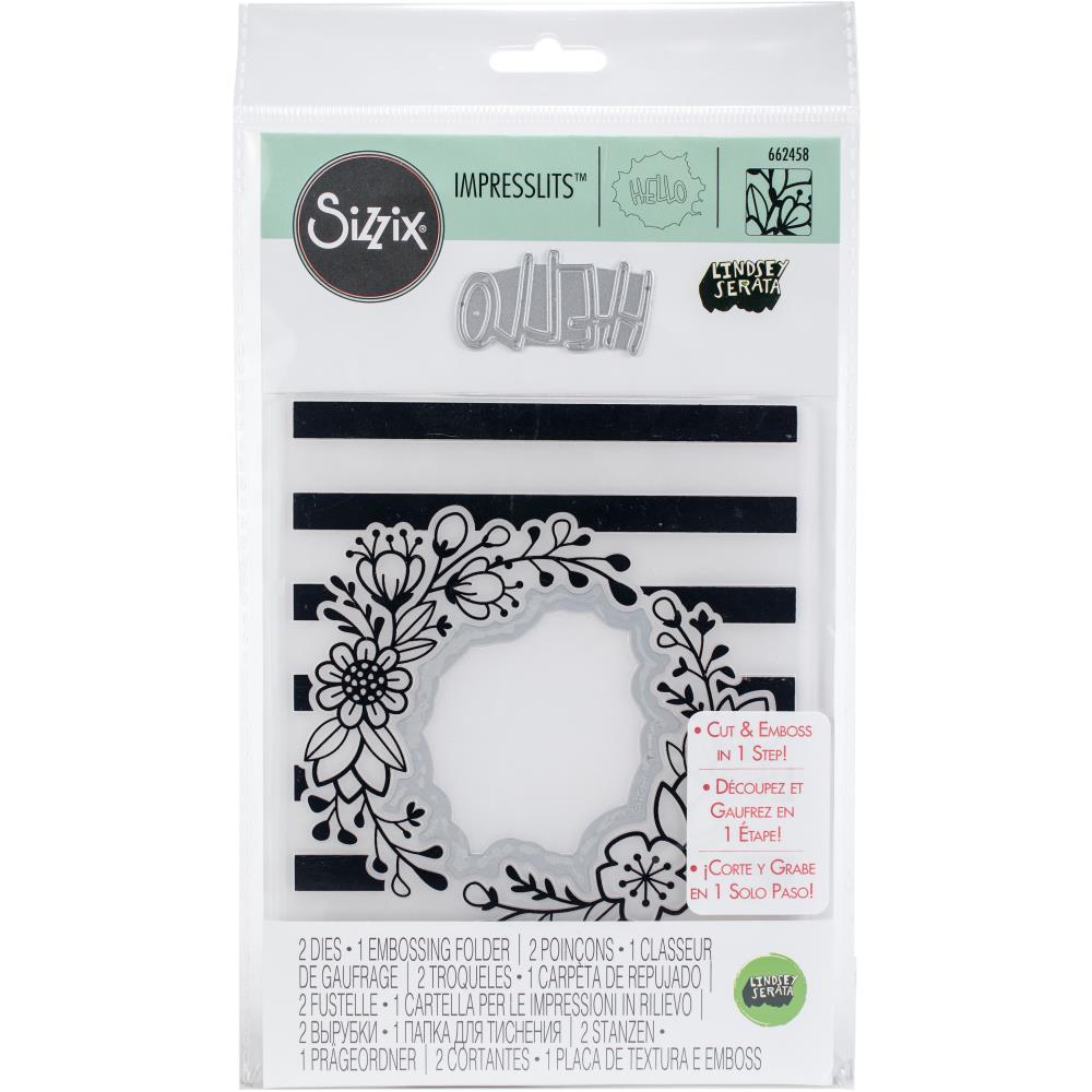 Embossing Folder &amp; Dies Set Wildflower Frame / Folder de Grabado y Suajes Marco Floral Dados de Corte / Suajes / Troqueles Sizzix