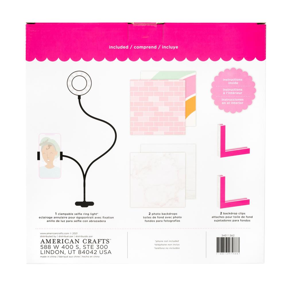 Damask Love Influencer Kit / Kit para Grabar con Soporte y Aro de Luz Herramientas American Crafts