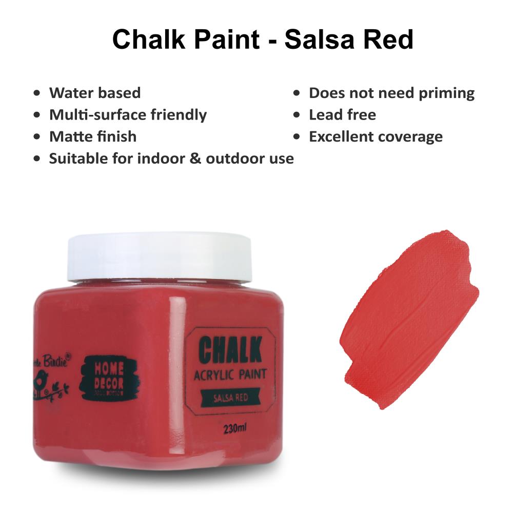 Chalk Paint Red Salsa / Pintura a la Tiza Salsa Roja Acrìlicos Little Birdie