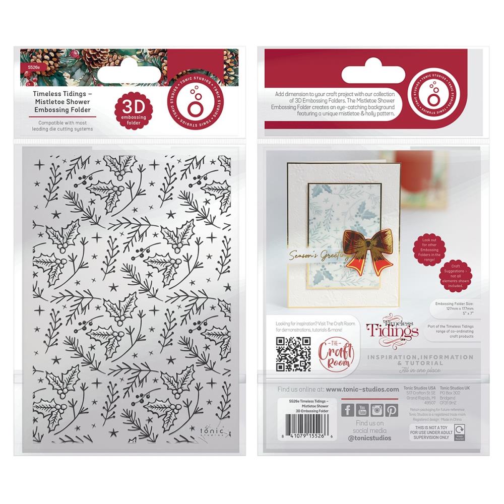 Mistletoe Embossing Folder 3D / Folder de Muérdagos Folders de Grabado Tonic Studios