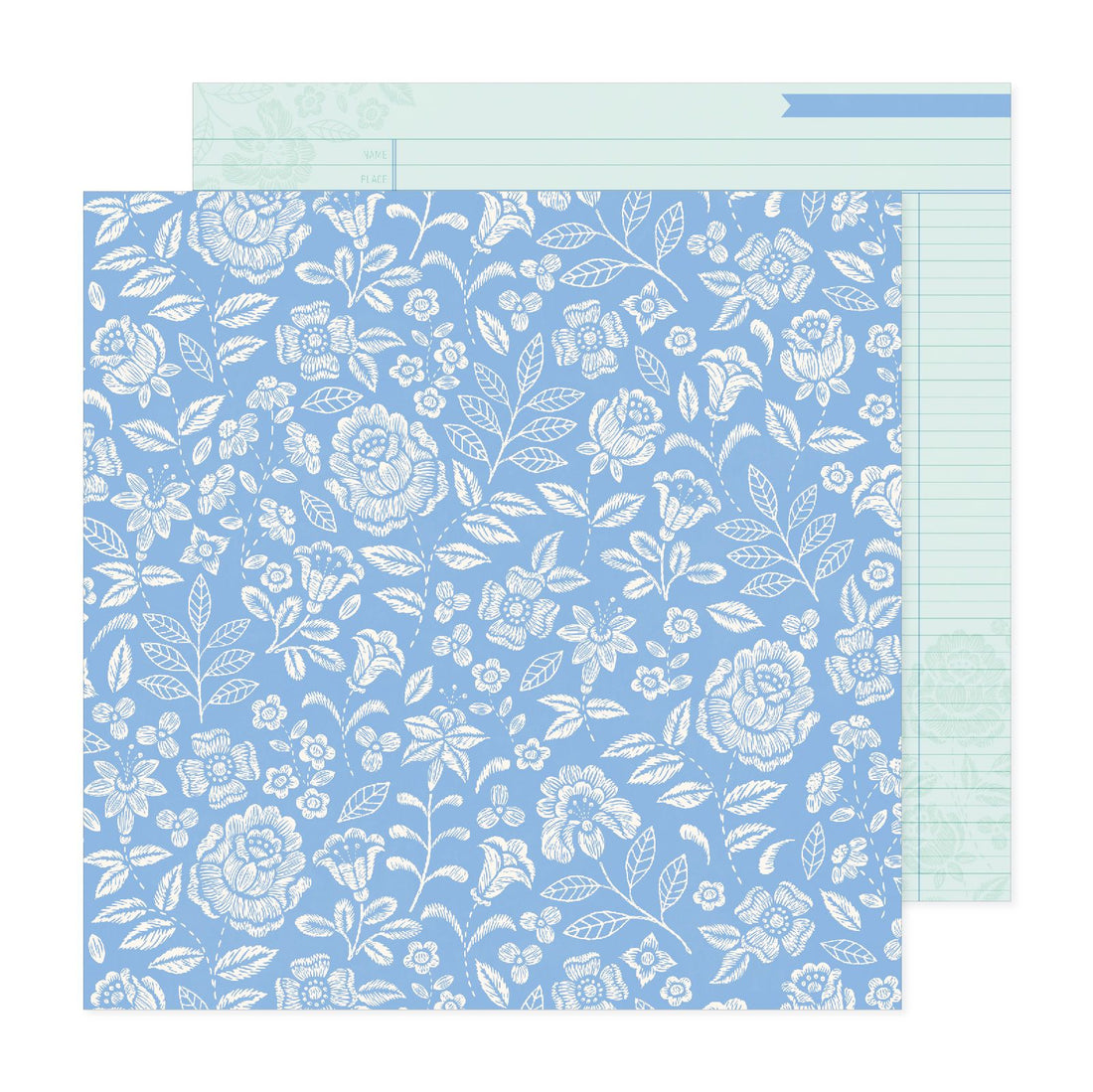 Poppy &amp; Pear Paper Sheet 12&quot; / Hoja de Papel Blue Skies Papel, Hojas Sueltas American Crafts