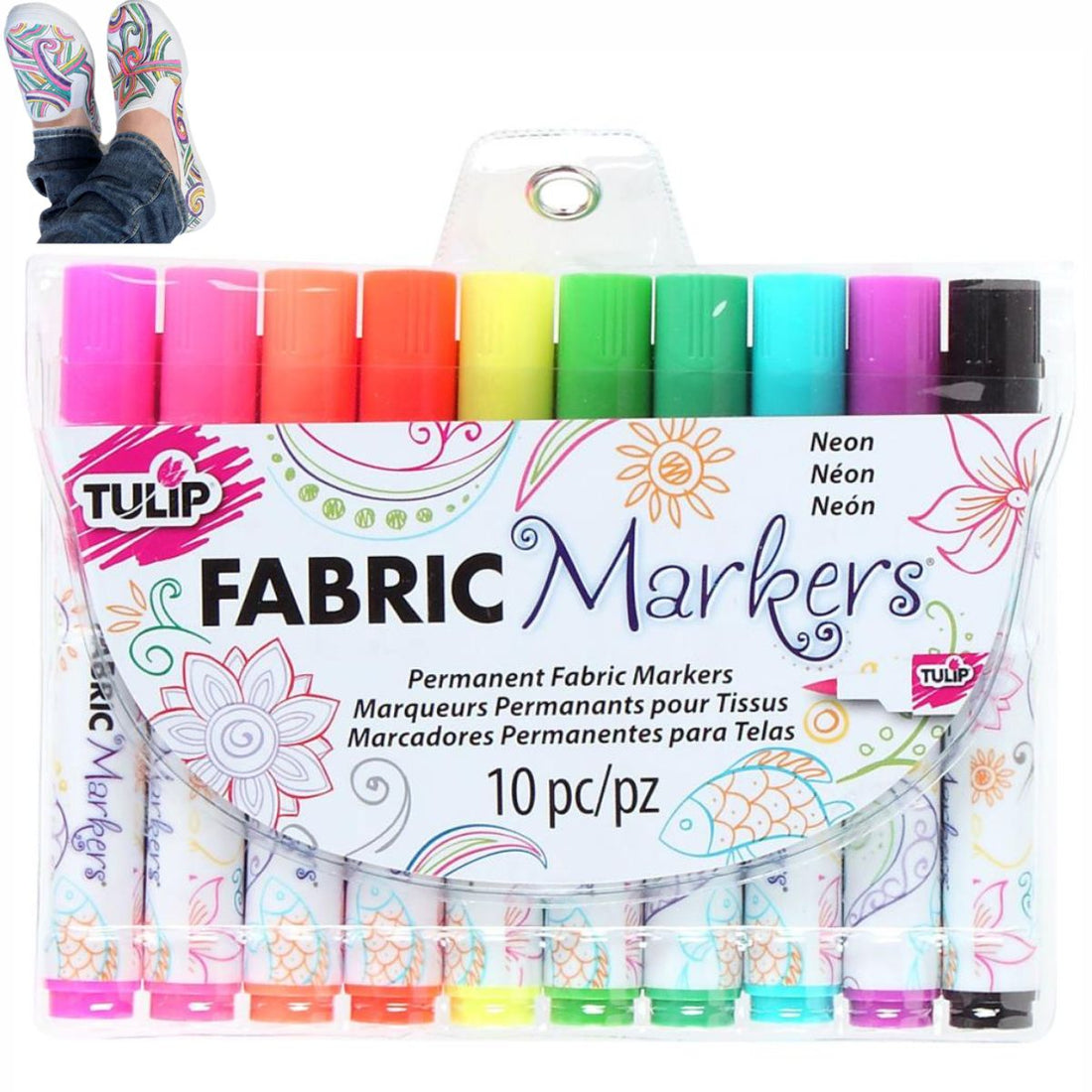 Tulip Permanent Fabric Markers / 10 Marcadores para Tela Marcadores &amp; Plumones Tulip