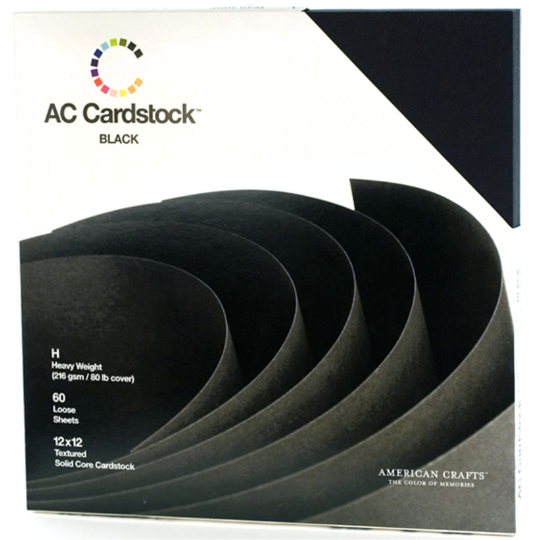 Black Cardstock Pack 12&quot;  / Paquete de Cartulina Negra Papel American Crafts