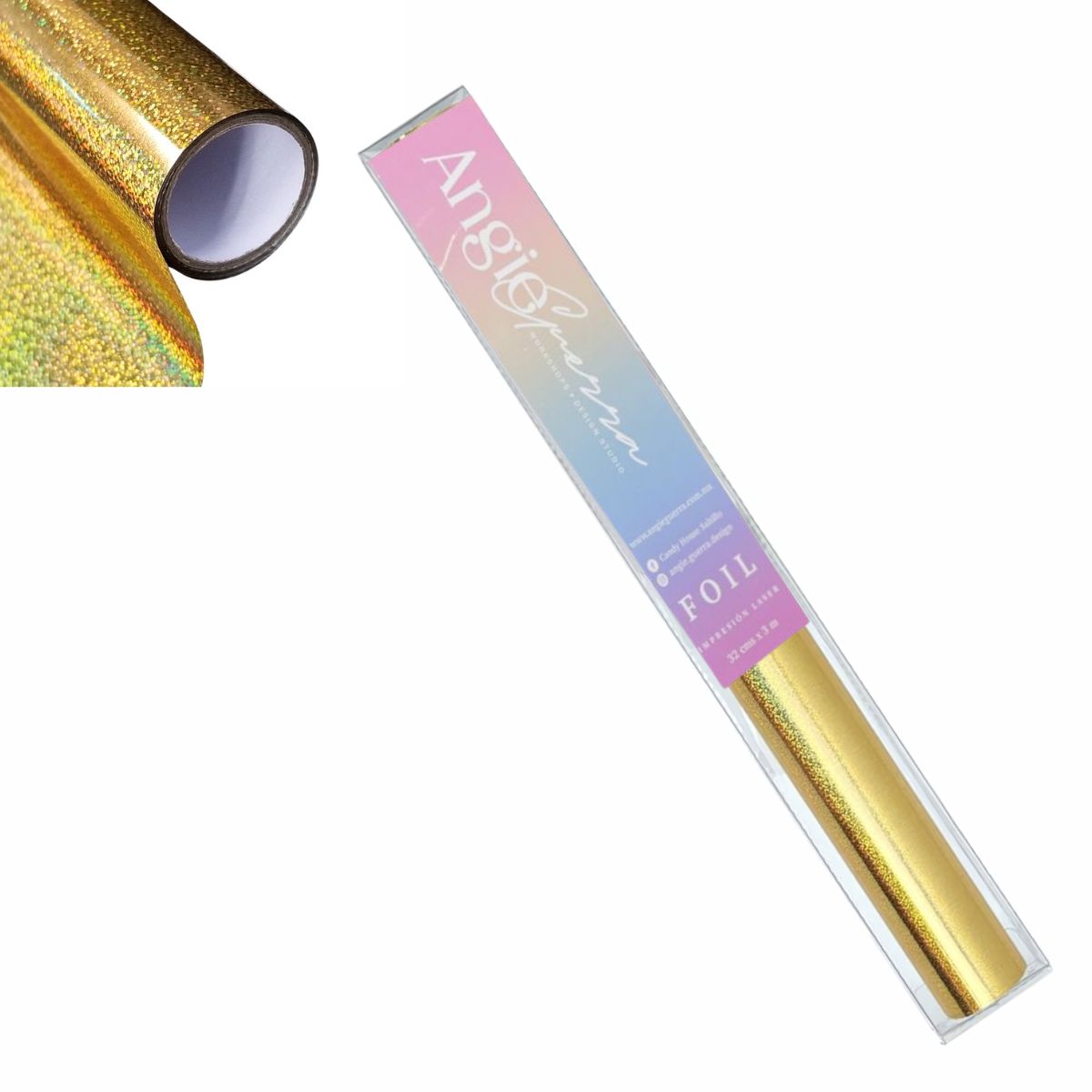 Foil para Tinta Toner Dorado Confetti Holográfico 3m Foil Reactivo Angie Guerra