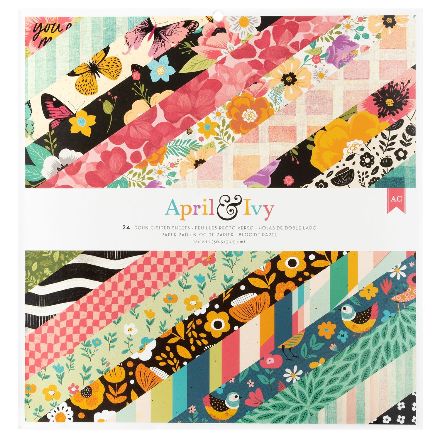 April &amp; Ivy  Paper Pad 12&quot; / Block de Papel Hiedra de Abril Papel American Crafts