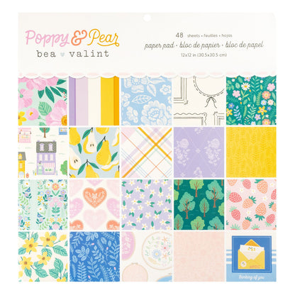 Poppy &amp; Pear Paper Pad 12&quot; / Block de Papel Bea Valint Papel American Crafts