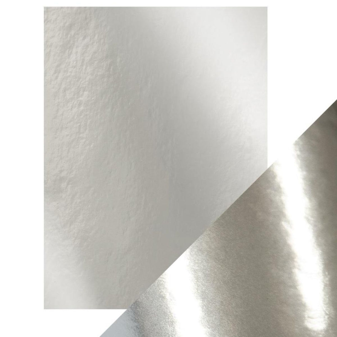 Satin Mirror Cardstock High Gloss Chrome Silver / 5 Hojas Cartulina Satinada Espejo Plata Brillosa PAPEL Tonic Studios