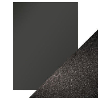 Pearlescent Cardstock Pearl Onyx Black / 5 Hojas de Cartulina Aperlada Negro Onix PAPEL Tonic Studios