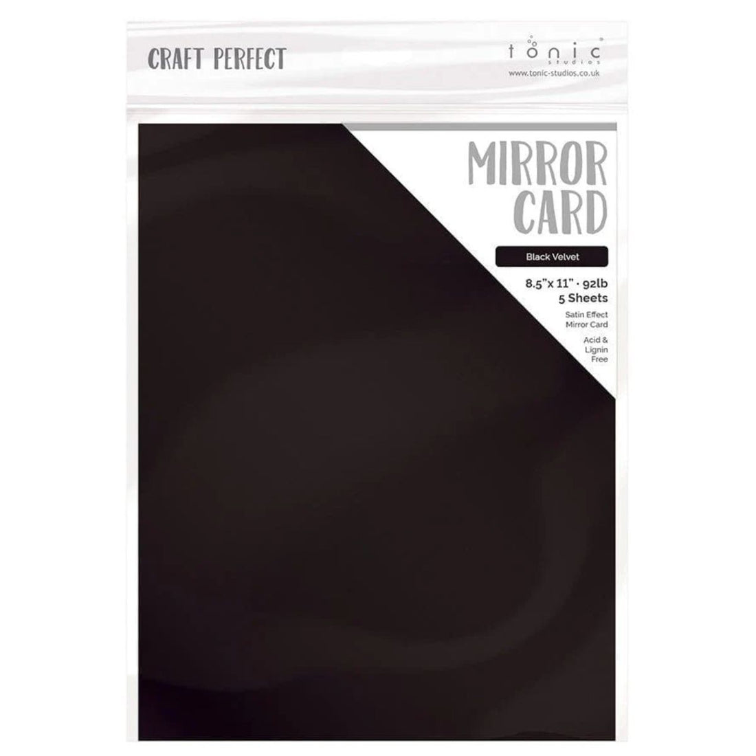 Pearlescent Cardstock Pearl Onyx Black / 5 Hojas de Cartulina Aperlada Negro Onix PAPEL Tonic Studios