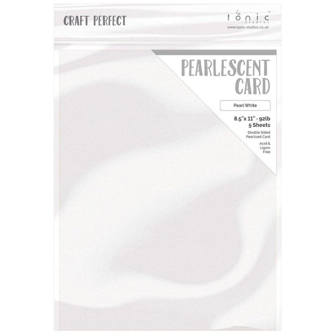 Pearlescent Cardstock Pearl White / 5 Hojas de Cartulina Aperlada Blanco Perla PAPEL Tonic Studios