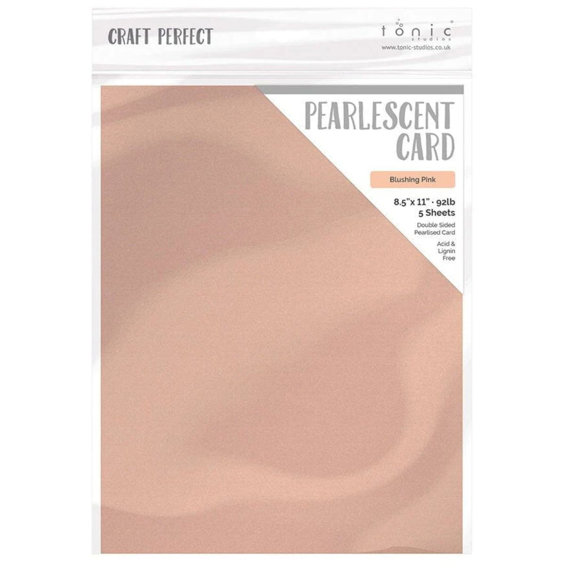 Pearlescent Cardstock Pearl Blushing Pink / 5 Hojas de Cartulina Aperlada Rosita PAPEL Tonic Studios