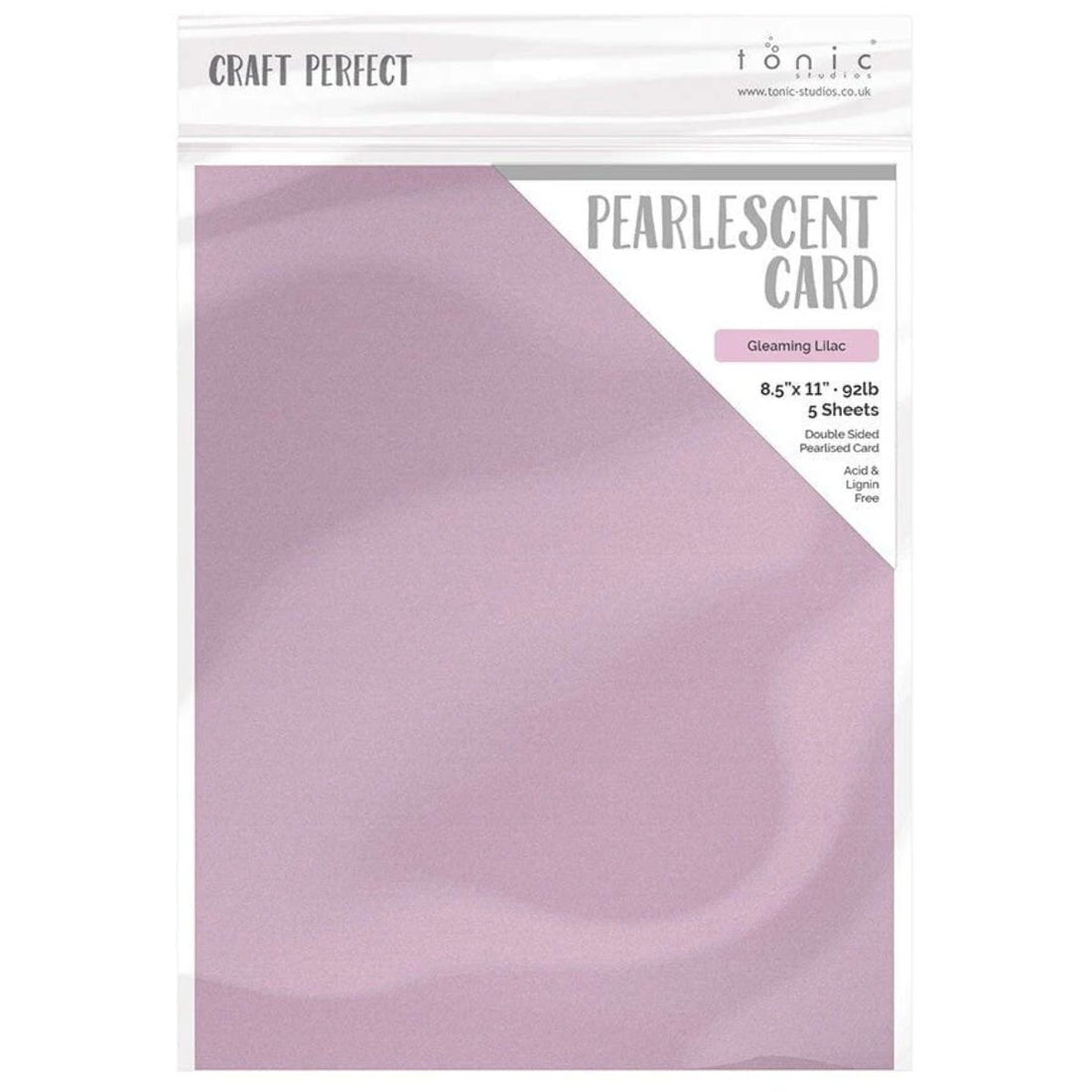 Pearlescent Cardstock Pearl Gleaming Lilac / 5 Hojas de Cartulina Aperlada Lila PAPEL Tonic Studios