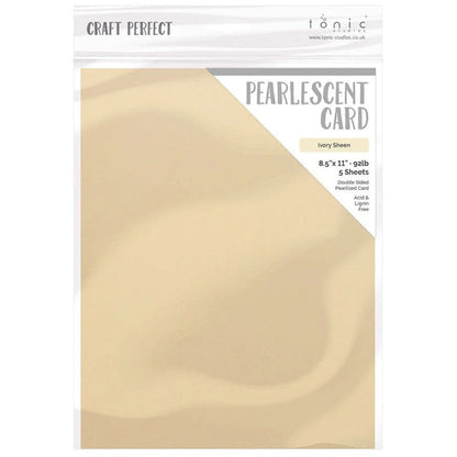 Pearlescent Cardstock Pearl Ivory Sheen / 5 Hojas de Cartulina Aperlada Marfil PAPEL Tonic Studios