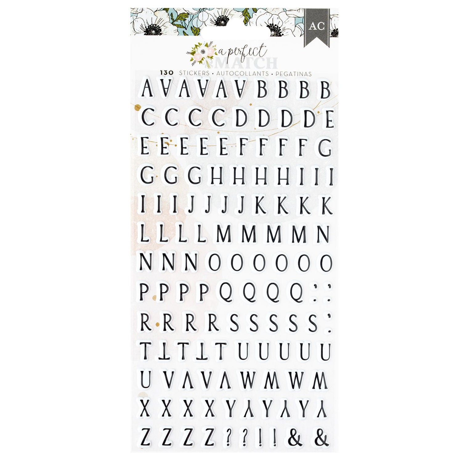 A Perfect Match Puffy Alphabet / Estampas Gruesas de Alfabeto Stickers American Crafts