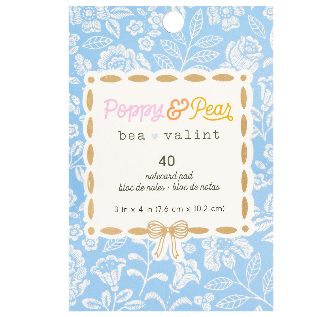 Poppy &amp; Pear Notecard Pad / Block de Notas Bea Valint Papel American Crafts