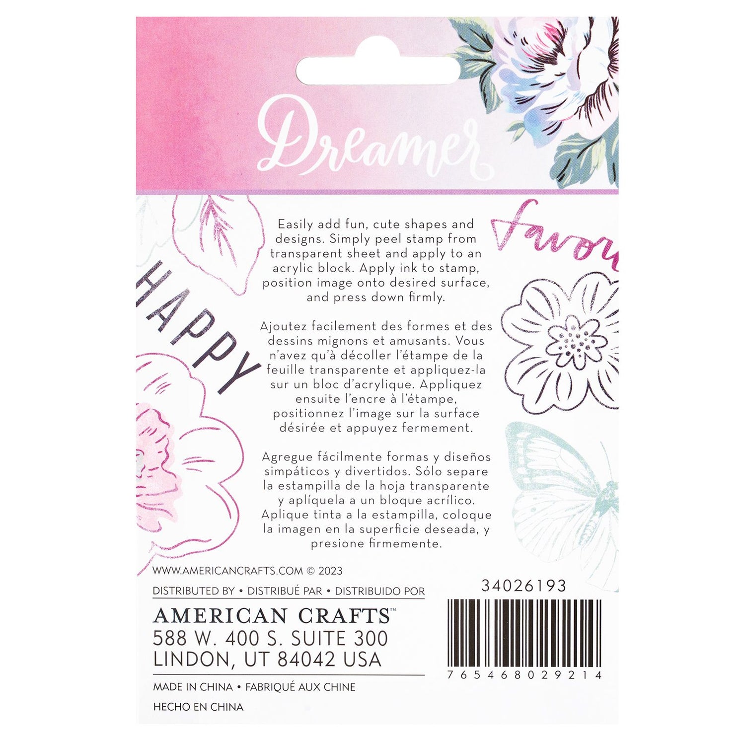 Dreamer Clear Stamps / Sellos Transparentes Sellos American Crafts