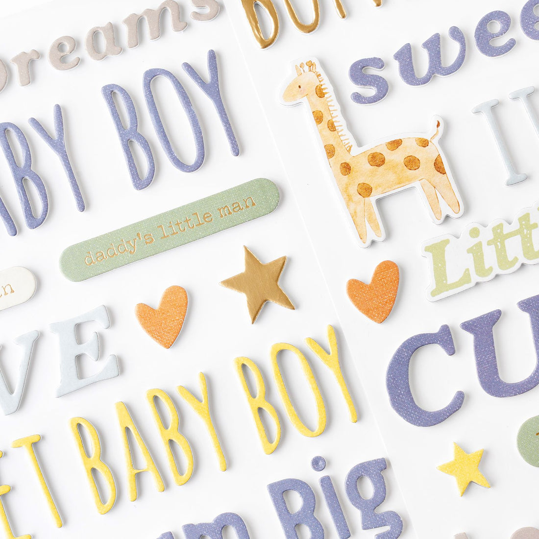 Hello Little Boy Puffy Stickers / Frases en 3D Decorativas Stickers American Crafts