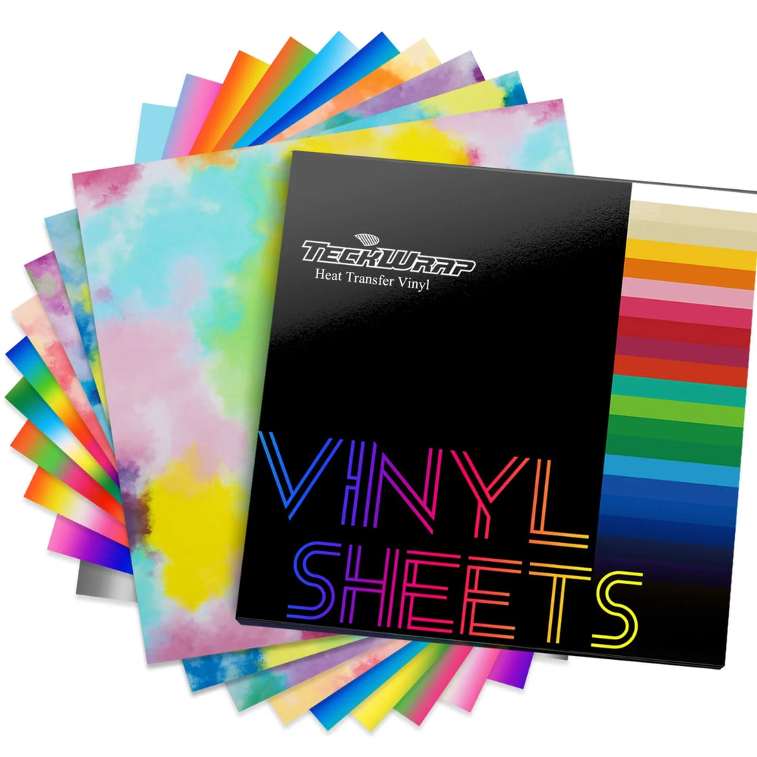 Colorful HTV Sheets Pack / 10 Hojas Coloridas De Vinil Htv Viniles Teckwrap