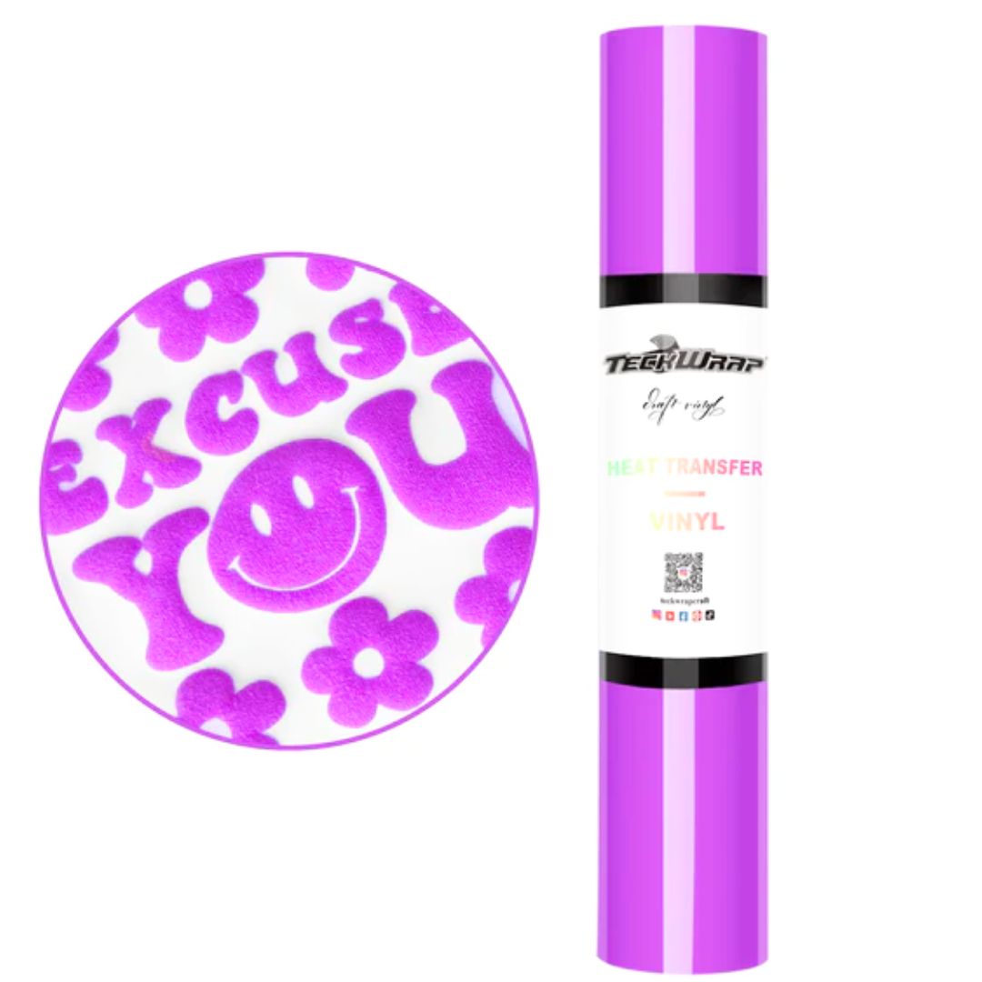 Purple Puff Heat Transfer Vinyl / Vinil Termoadhesivo 3D Púrpura Viniles Teckwrap