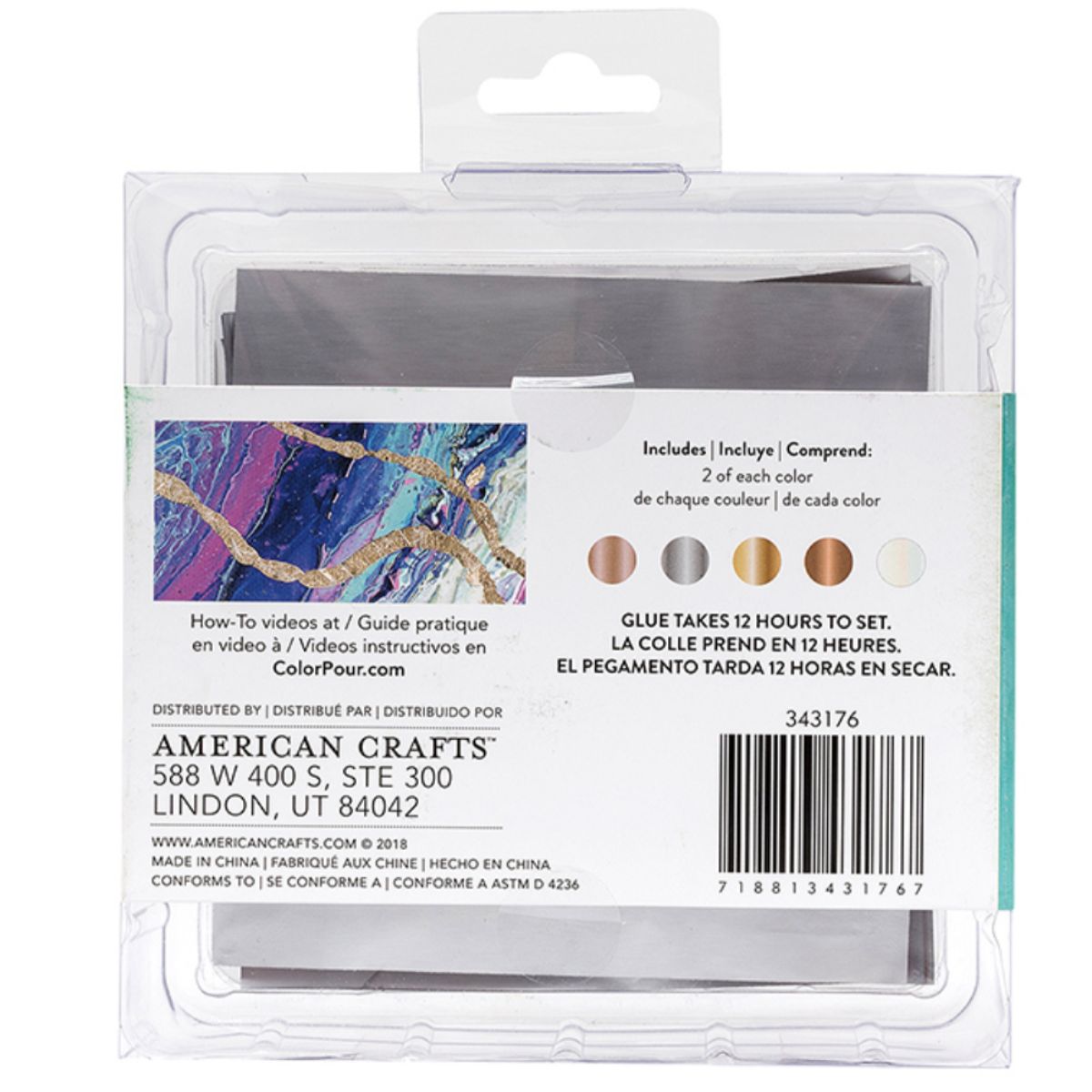 Color Pour Gilding Foil Accent Kit  / 11 Láminas Metálicas Adornos / Embellishments American Crafts