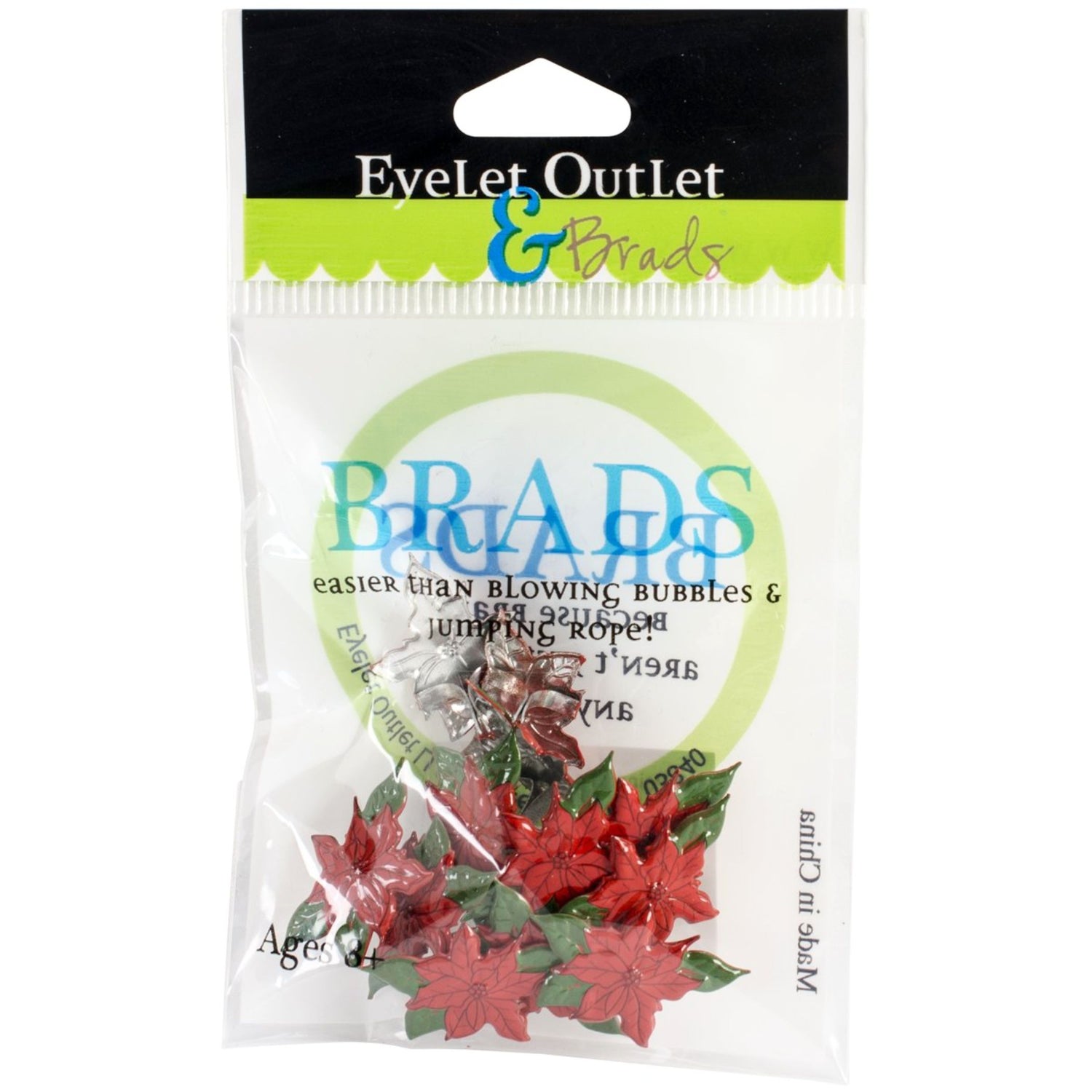 Poinsettia Brads / Sujetadores Nochebuenas Adornos / Embellishments Eyelet Outlet