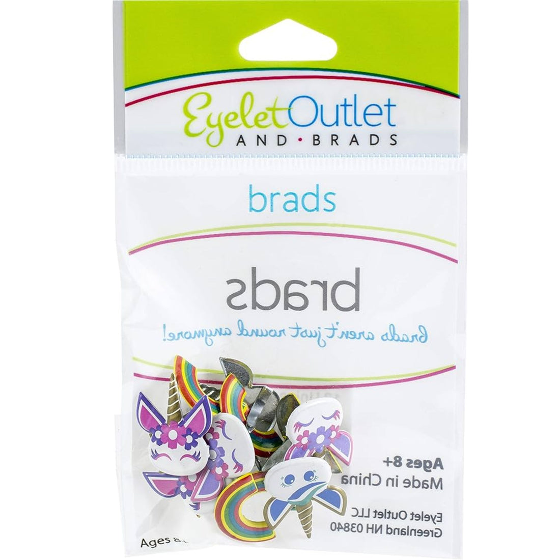 Unicorn &amp; Rainbow Brads / Broches de Unicornio y Arcoiris Adornos / Embellishments Eyelet Outlet