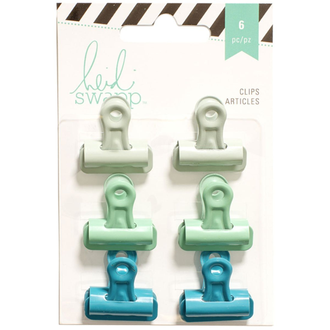 Blues Metal Clips / 6 Clips Metálicos Azules Herramientas para Planners y Journals Heidi Swapp