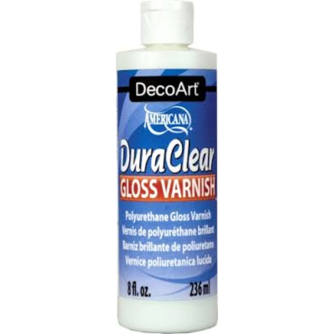 DuraClear Gloss Varnish 236ml / Barniz Brillante de Poliuretano Vitral DecoArt