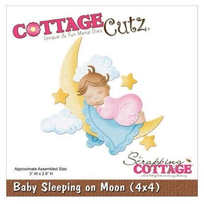 Suaje de Corte de Luna / Baby Sleeping on Moon Dados de Corte / Suajes / Troqueles Cottage Cutz