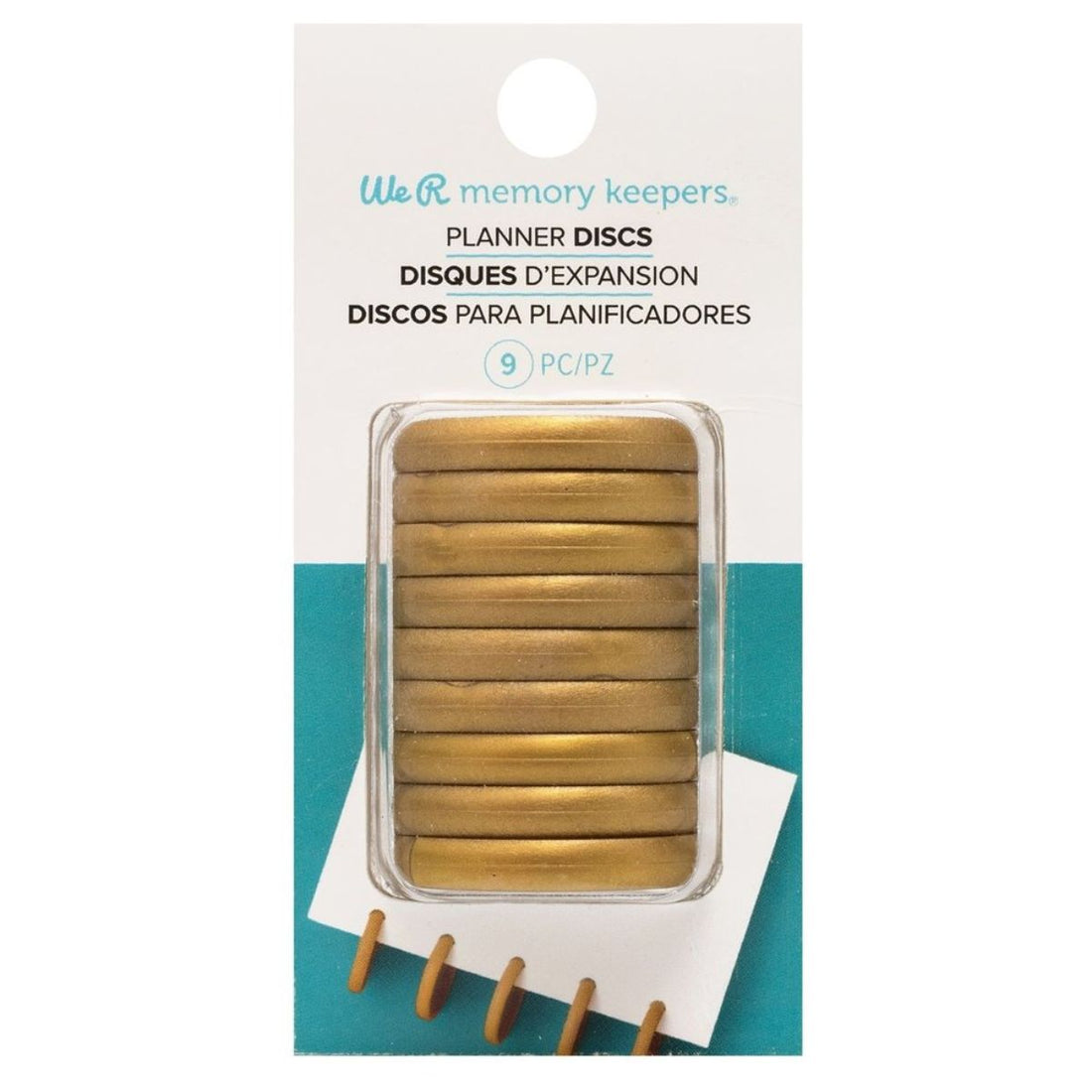 Gold 1.25 Inch Expander Discs / Anillos Dorados para Libreta o Agenda Discos para Planners We R Memory Keepers