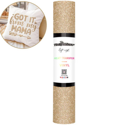 Champagne Glitter Puff Heat Transfer Vinyl / Vinil Termoadhesivo Inflable Champaña Viniles Teckwrap