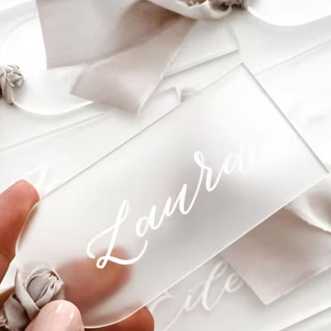 Clear Arch Acrylic Tags 8pcs / 8 Etiquetas de Acrílico Transparentes Personalizables Accesorios Teckwrap