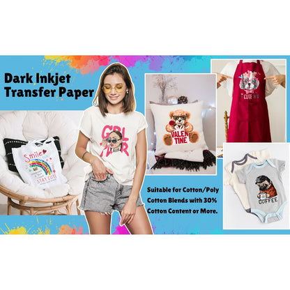 Dark Inkjet Heat Transfer Paper / Papel Transfer Textil Viniles Teckwrap