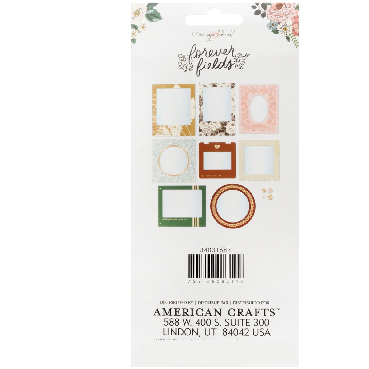 Forever Fields Shaker Frames / Marcos para Shaker Adornos / Embellishments American Crafts