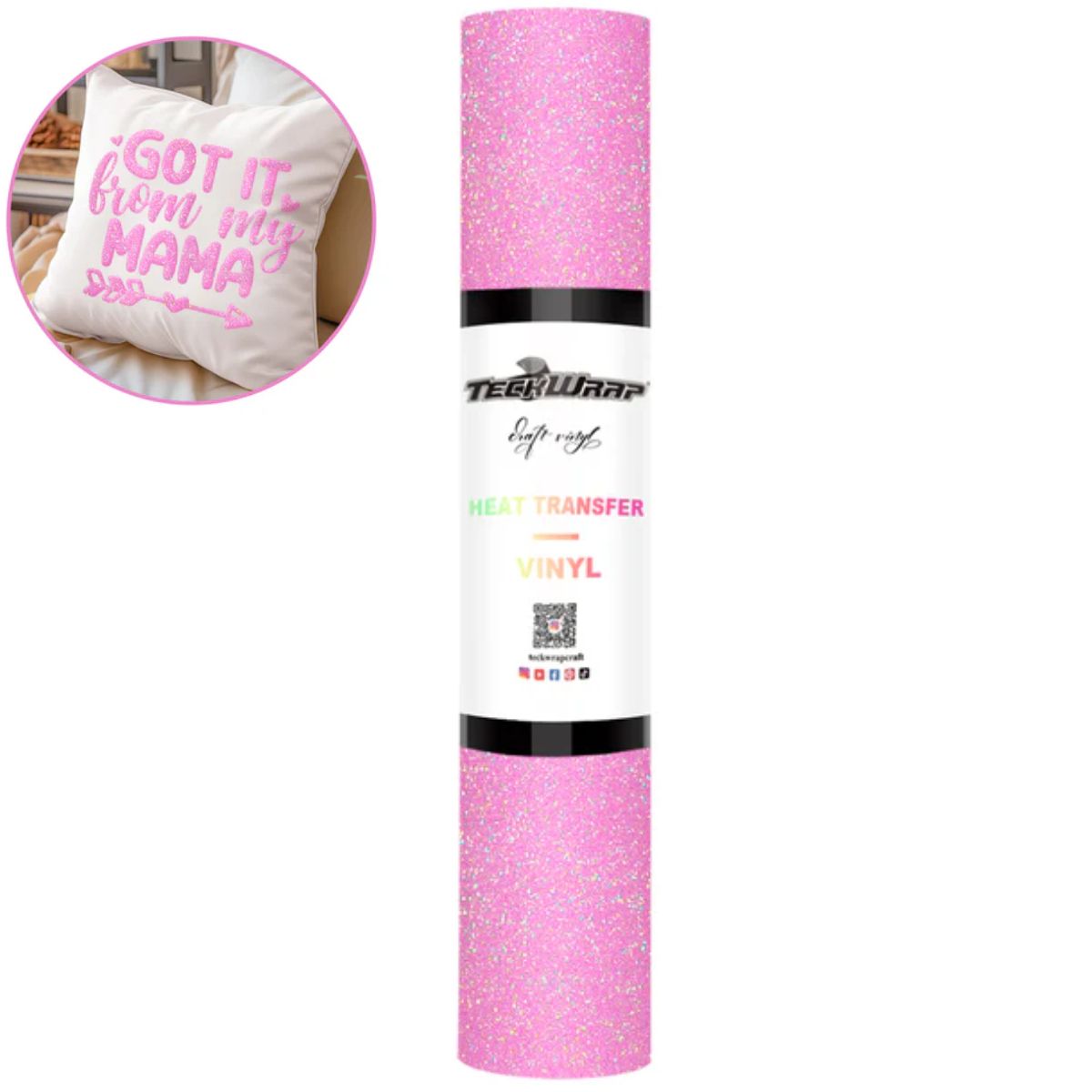 Lavender Rose Glitter Puff Heat Transfer Vinyl / Vinil Termoadhesivo Inflable Rosa Viniles Teckwrap