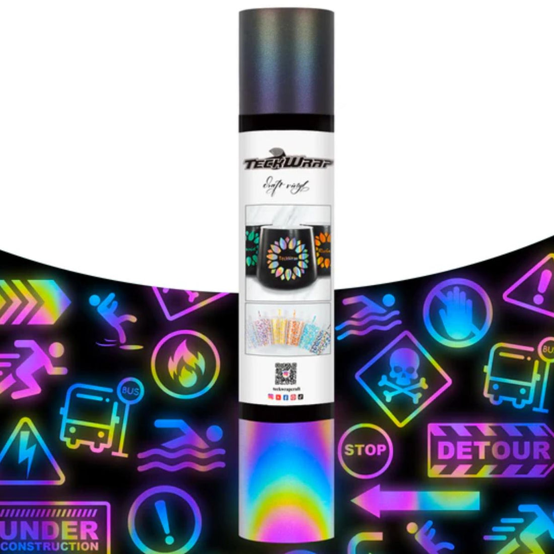 Rainbow Black Reflective Adhesive Vinyl / Vinil Adhesivo Reflectivo Negro Viniles Teckwrap