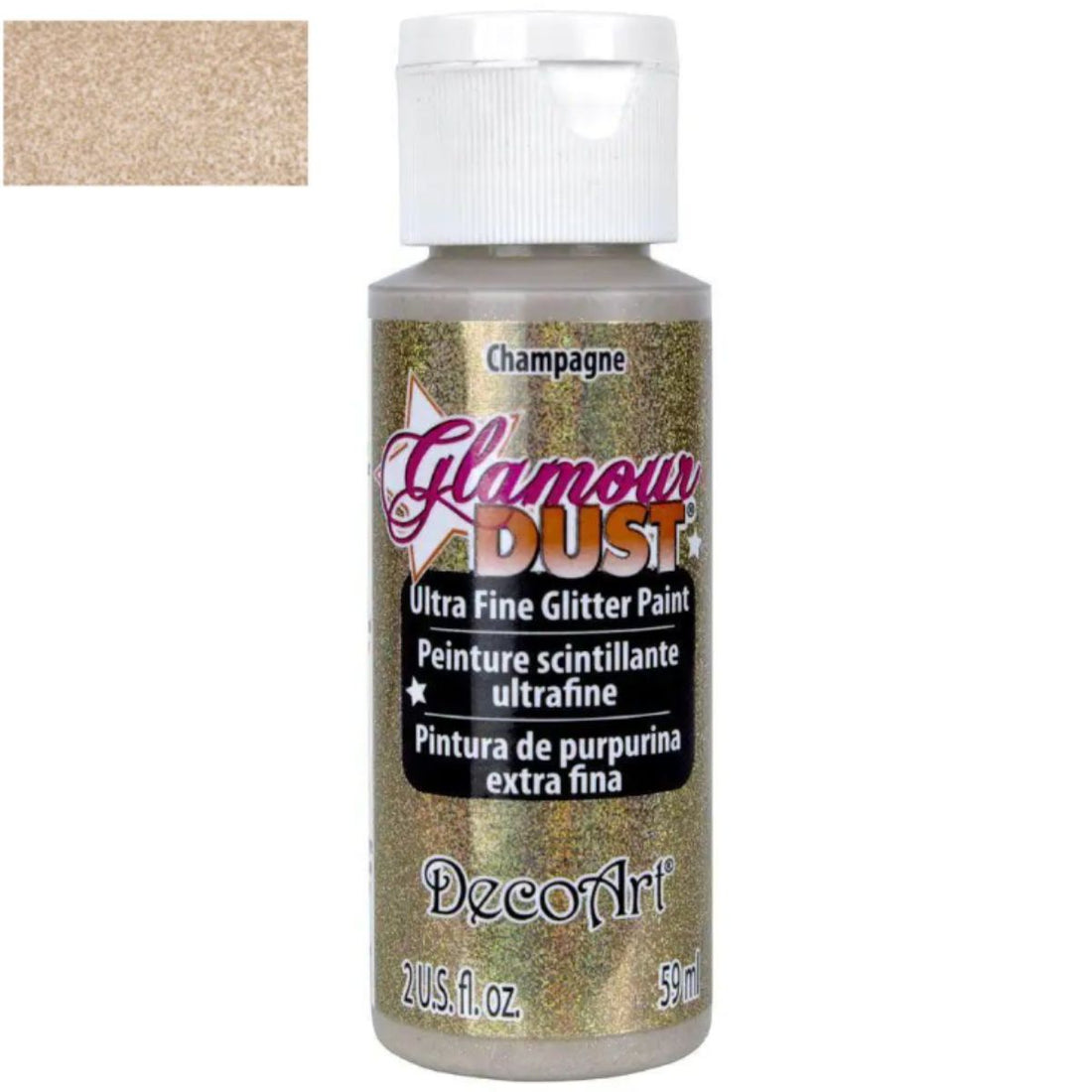 Glamour Dust Glitter Paint Champagne / Pintura con Purpurina Champán Acrìlicos DecoArt