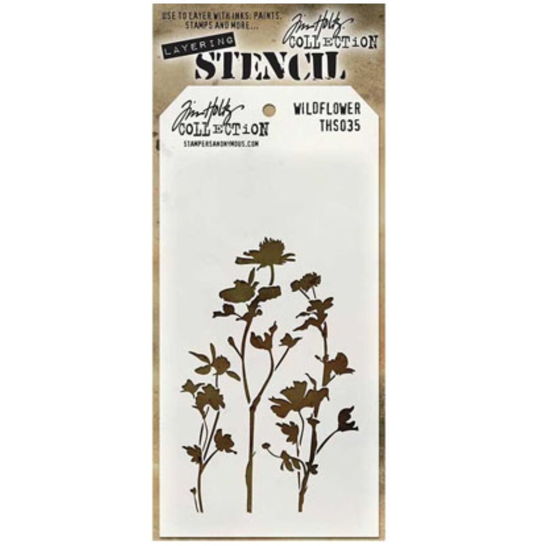 Tim Holtz Layered Stencil Wildflower / Estencil de Flores Esténciles / Plantillas Tim Holtz