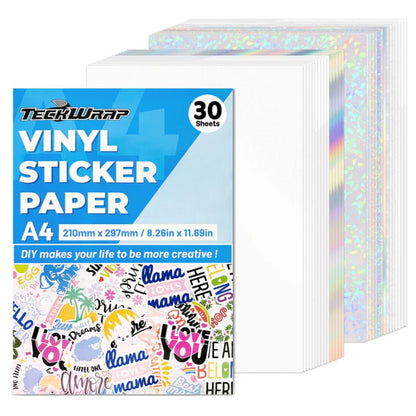 Printable Sticker Vinyl Beginner Pack / Paquete Inicial de Vinil Imprimible 30 Hojas Viniles Teckwrap