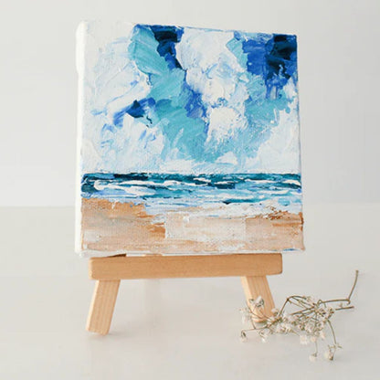 Wooden Mini Easel With Canvas 4.5&quot; / 10 Mini Caballetes con Bastidor Lienzos Little Birdie