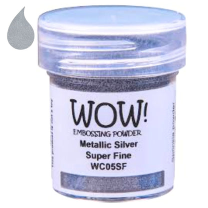 Super Fine Metallic Silver Embossing Powder / Polvo de Embossing Plata Metálica Super Fino Polvos de Embossing Wow!