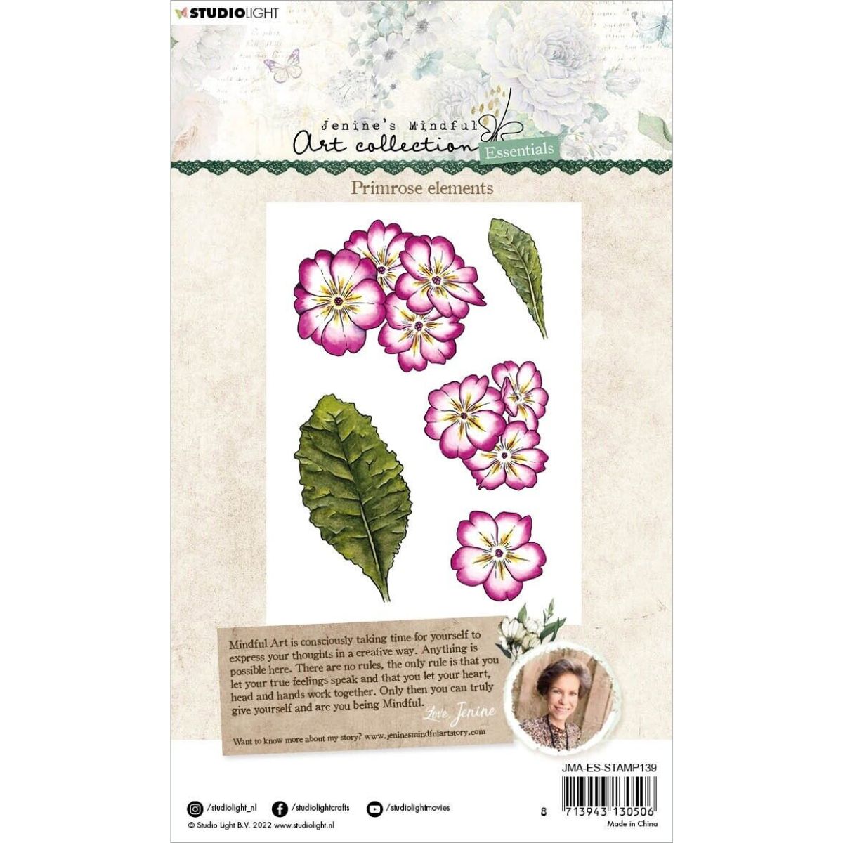 Primrose Elements Clear Acrylic Stamps / Sellos de Polímero Flores Sellos Studio Light