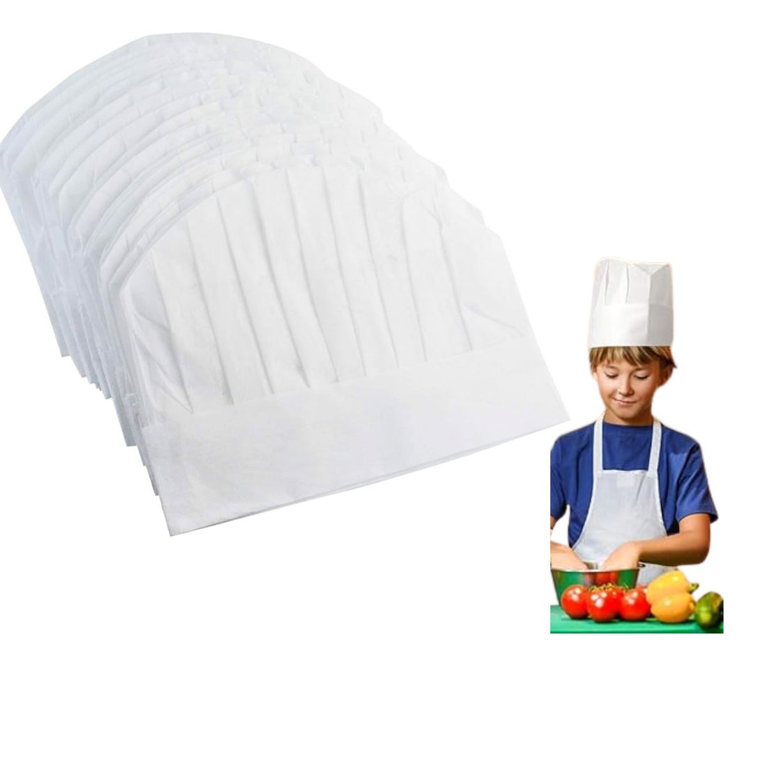 10 Gorros de Chef para Niños Desechables