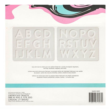 Color Pour Resin Alpha Mold / Molde Alfabeto Mayúsculas Para Resina Resina Epóxica y Accesorios American Crafts