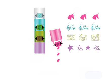 Glitter Girl Stamp Roller / 4 Sellos Giratorios Mini Sellos American Crafts