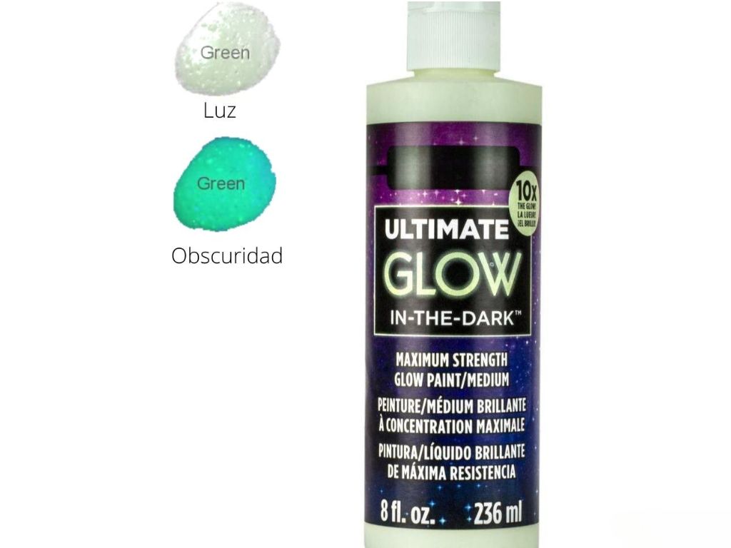 Ultimate Glow In The Dark Paint 8 Oz / Pintura Brilla en la Oscuridad Acrìlicos DecoArt