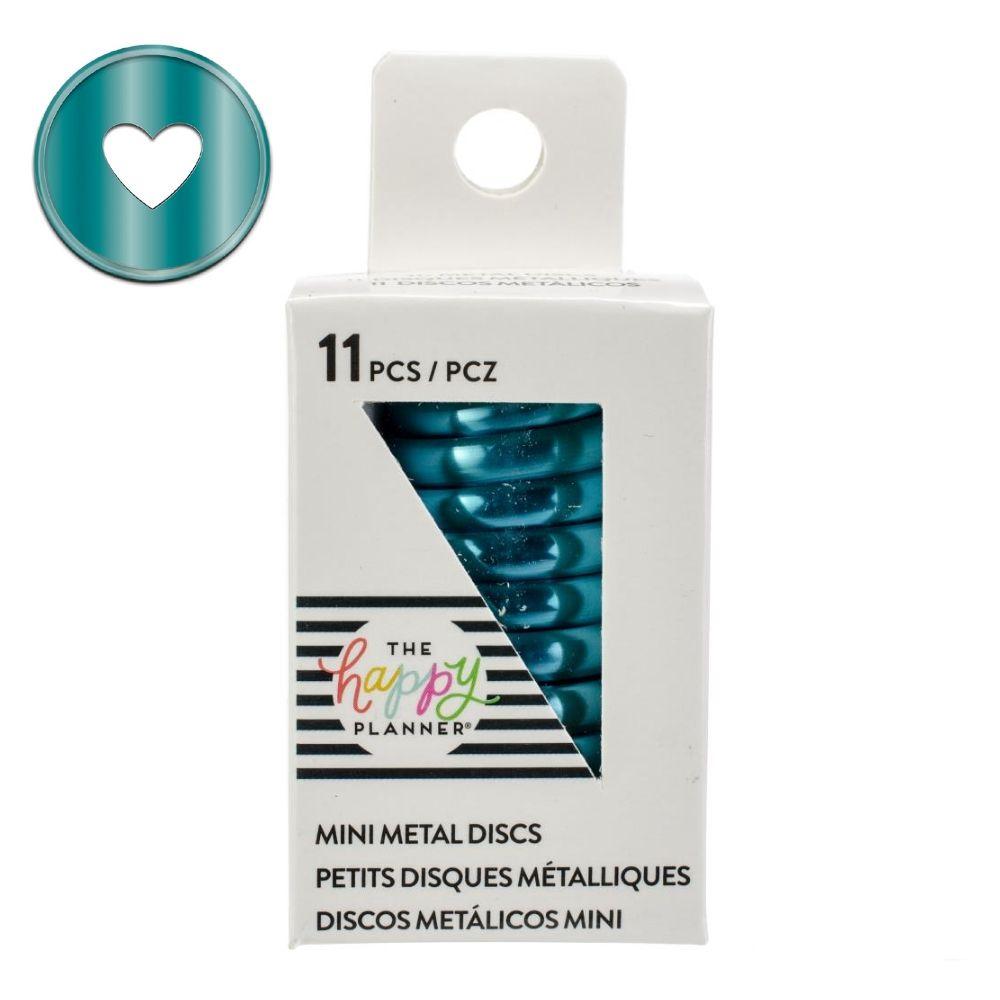 Happy Planner Mini Metal Discs Teal / Mini Anillos Metálicos para Agendas Planificadoras Azul Discos para Planners Me &amp; My Big Ideas
