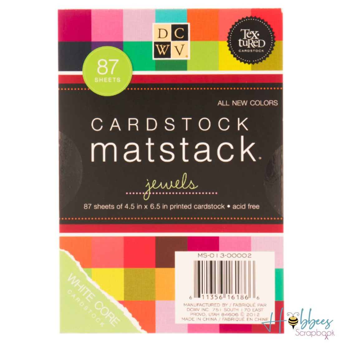 Single-Sided Mat Stack Jewels /  Block de Cartulina Multicolor 4.5&quot; Papel DCWV