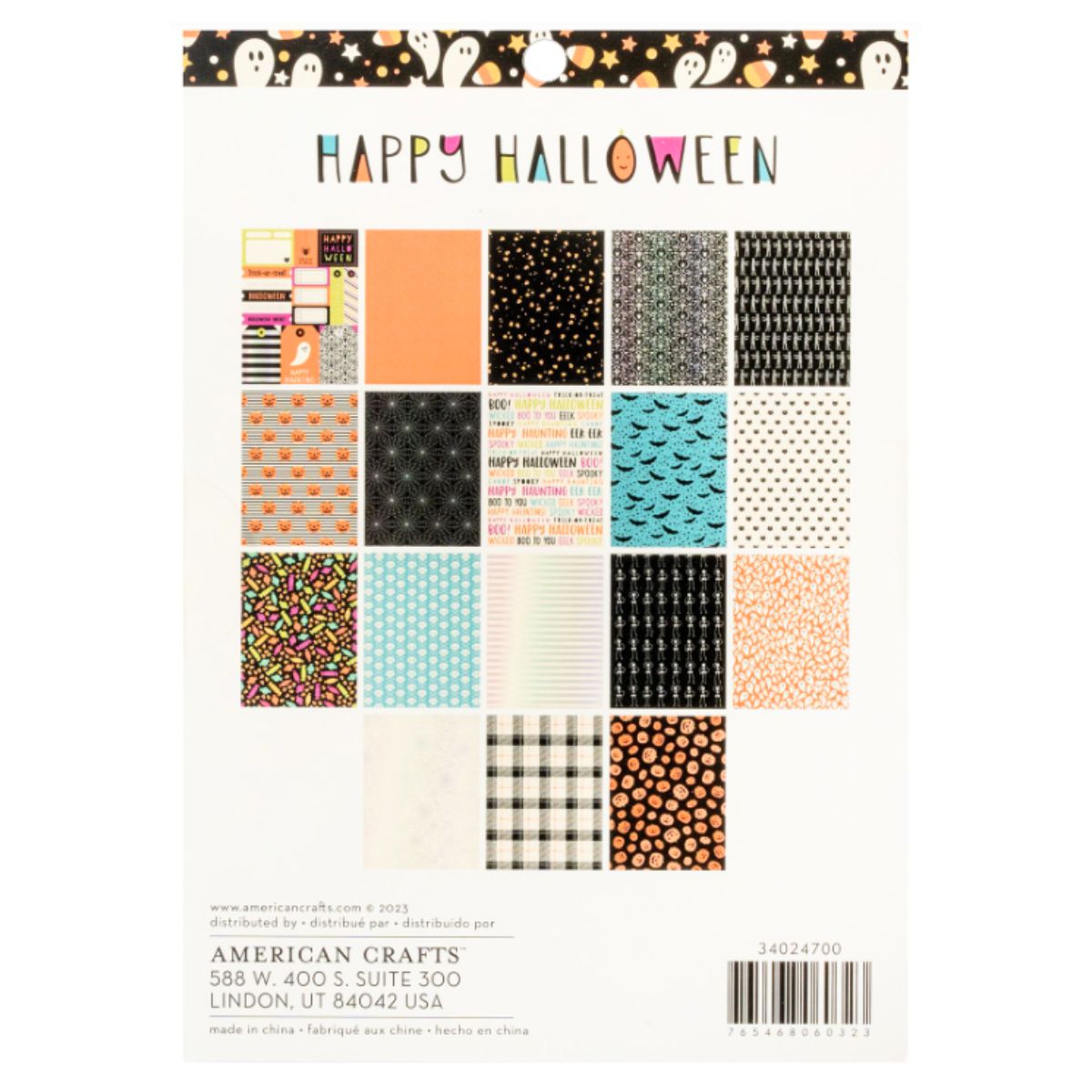 Happy Hallowen Paper Pad / Block de Papel Feliz Halloween 6&quot; Papel American Crafts