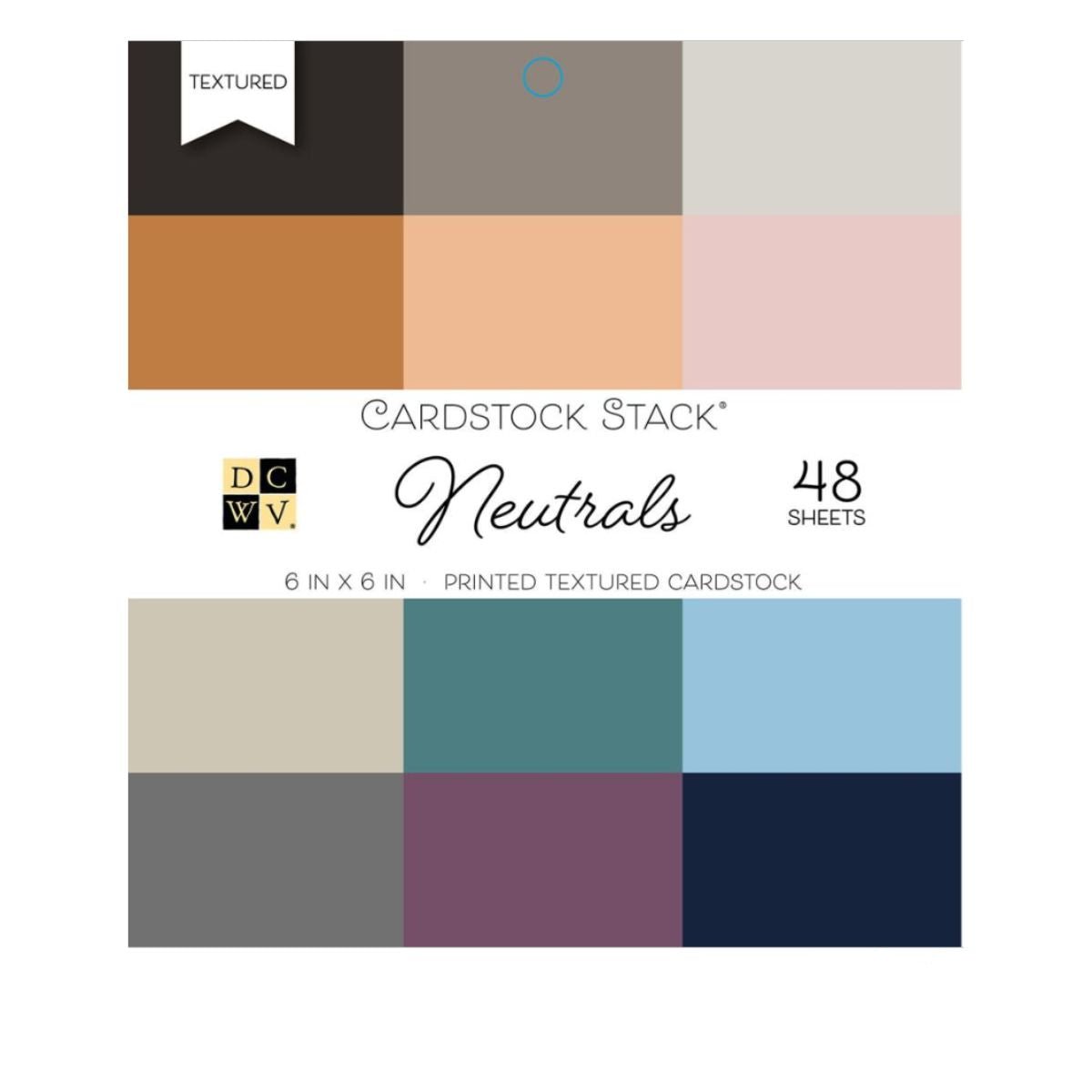 Single-Sided Cardstock Stack Neutrals / Block de Cartulina Texturizada Neutrales Papel American Crafts